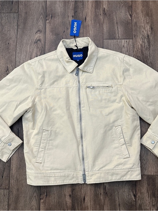 HUGO Other - Hugo Boss Regular Fit Utility Natural Cotton Canvas Jacket Men’s Size XXL Beige